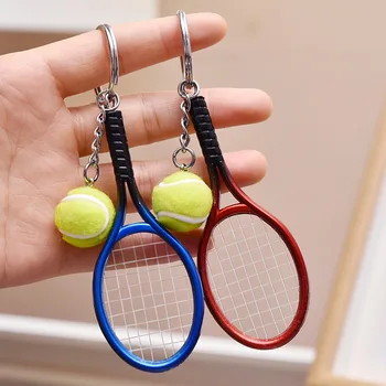 Брелок для теннисной ракетки - Милый спортивный Мини-брелок для автомобиля, 6 цветов, брелок для спортивных ключей, которые любят спортивные подарки 17248