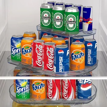 Кухонный холодильник, двухслойный вращающийся лоток для хранения охлажденных напитков, стойка для хранения пива, вращающиеся лотки для хранения большой емкости