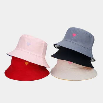 Летняя Новая любовь, двусторонний солнцезащитный козырек, панама для студентов мужского и женского пола, Уличная вышивка, солнцезащитный крем, универсальная шляпа