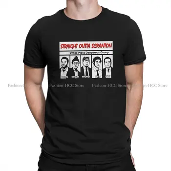 Новые футболки Straight Outta Scranton из полиэстера для офисных мужчин Футболка HarajukuStreetwear с круглым вырезом